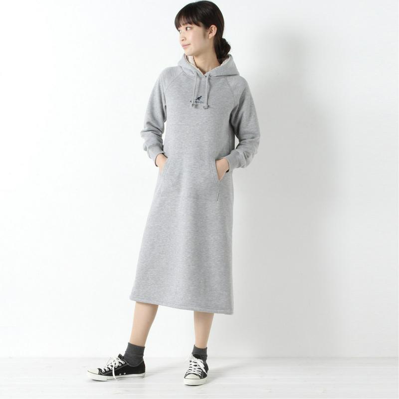 カンゴール裏起毛身頃裏ボアパーカーワンピース（カンゴール/KANGOL）