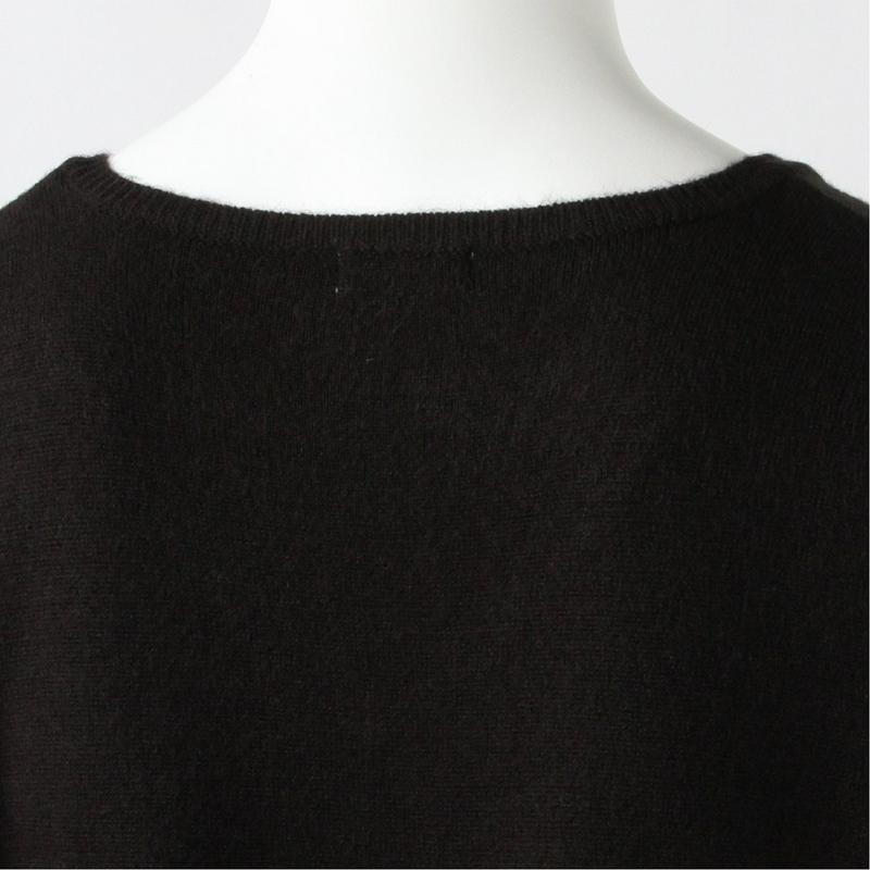 肌触りのいいカシミヤタッチＶネックロングワンピース大寸【３Ｌ～４Ｌ】