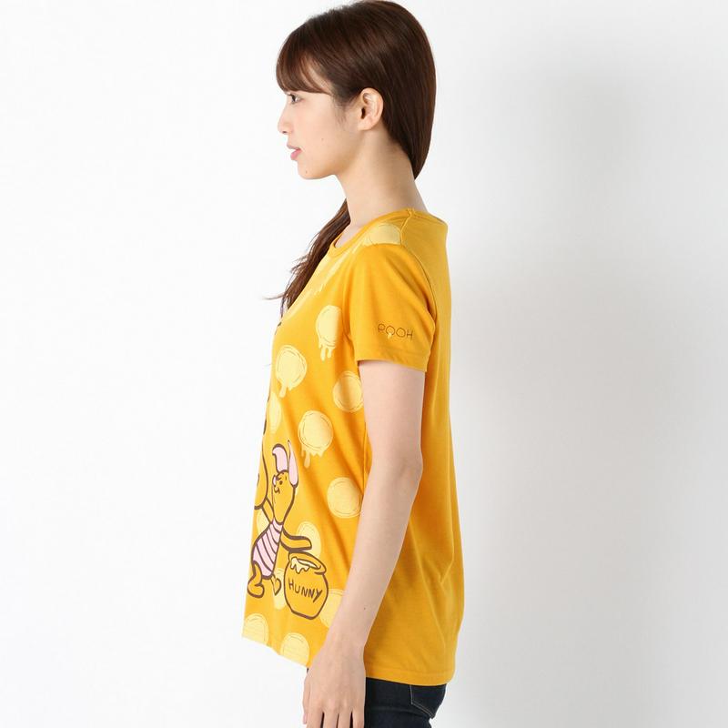 プーさんピグレット半袖ワイドプリントＴシャツ【Ｍ～３Ｌ】