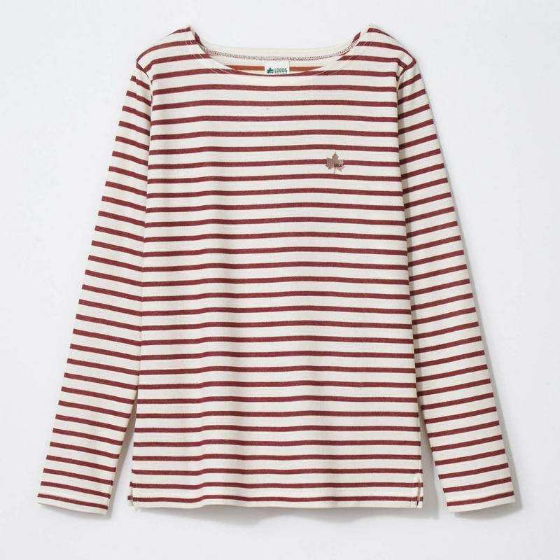 裏メッシュでさらっと快適！ダブルフェイスボーダー柄長袖Ｔシャツ