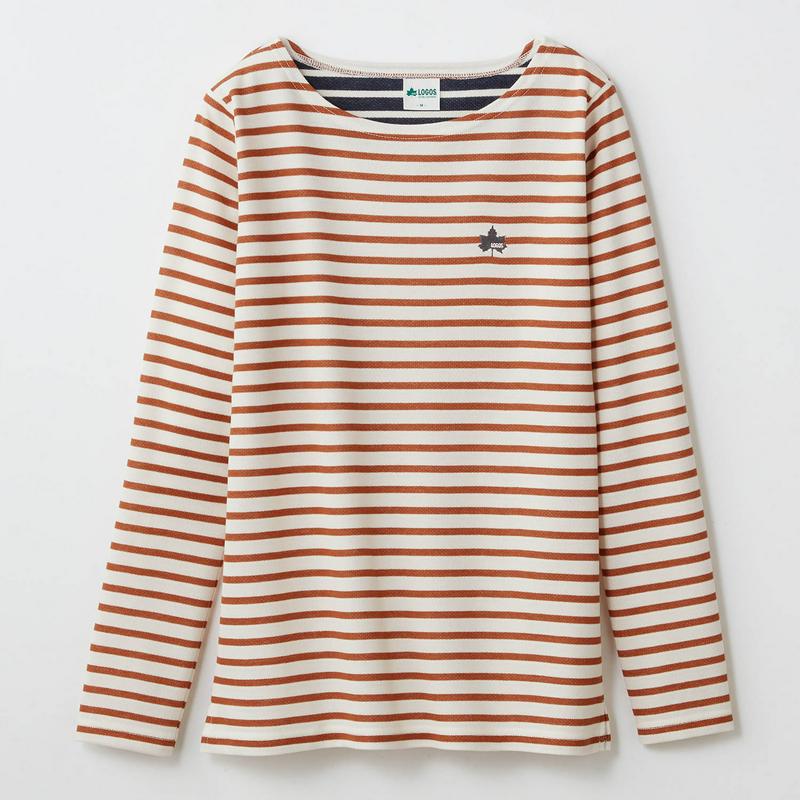 裏メッシュでさらっと快適！ダブルフェイスボーダー柄長袖Ｔシャツ