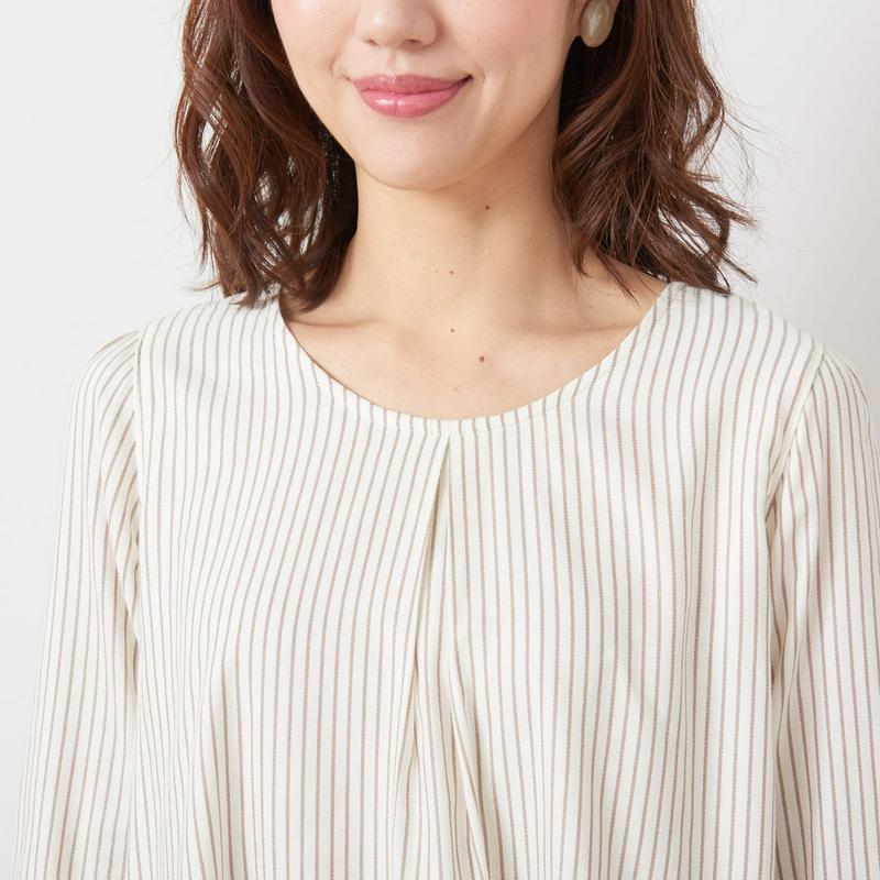 透け感の無い秋素材◎ナチュラルな素材感のレイヤードチュニック【Ｍ～４Ｌ】