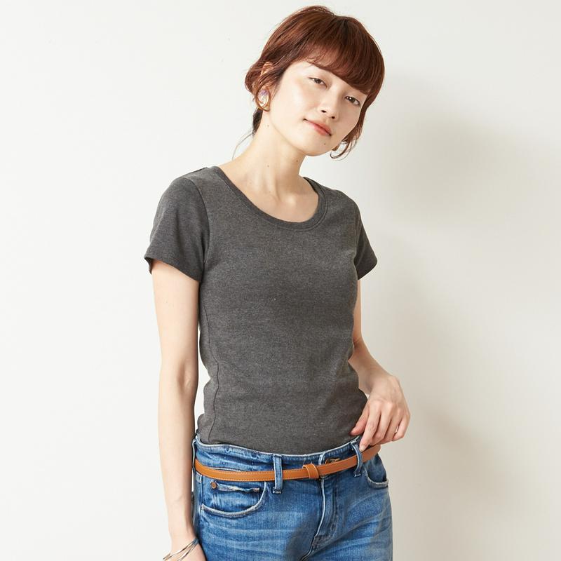 フライス生地でしっかりした綿混半袖Ｔシャツ【Ｍ～４Ｌ】（manoamano／マノアマノ）