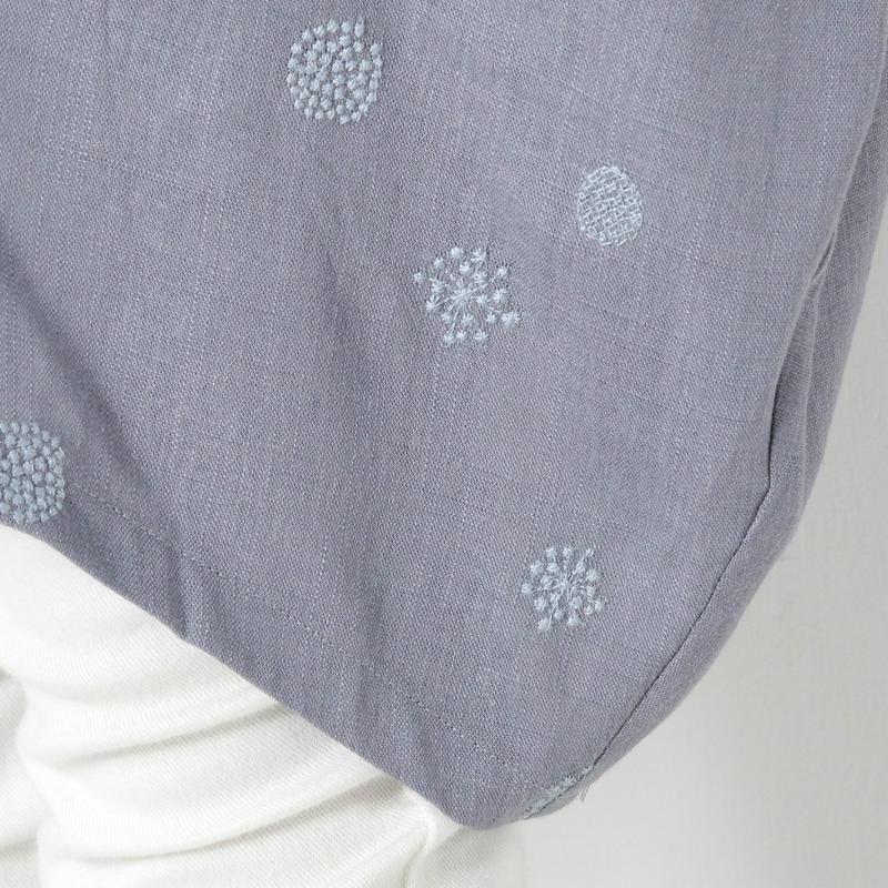 リネンレーヨン水玉刺繍コクーンチュニック