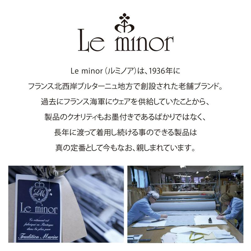 Ｌｅ　Ｍｉｎｏｒ［別注カラー］後ろＶネックボーダーカットソープルオーバー