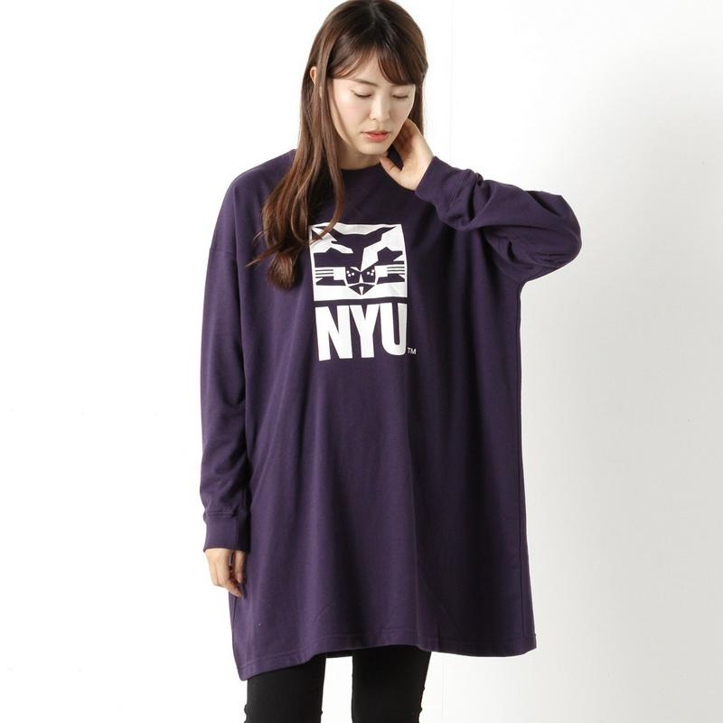 カレッジミニ裏毛チュニックＴシャツ