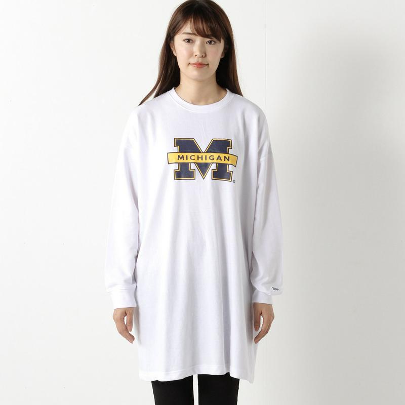 カレッジミニ裏毛チュニックＴシャツ