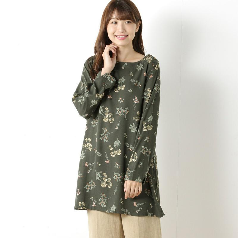 レーヨンツイル花柄チュニック
