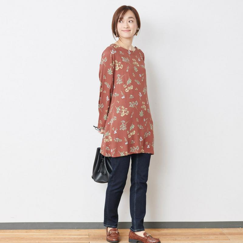 レーヨンツイル花柄チュニック