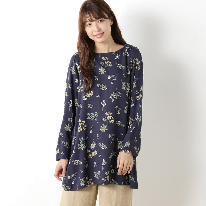 レーヨンツイル花柄チュニック
