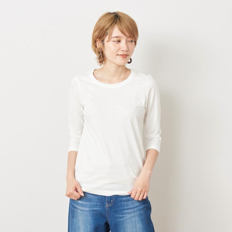 毎日着たい綿混７分袖Ｔシャツ