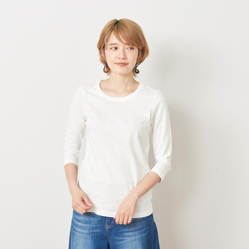 毎日着たい綿混７分袖Ｔシャツ