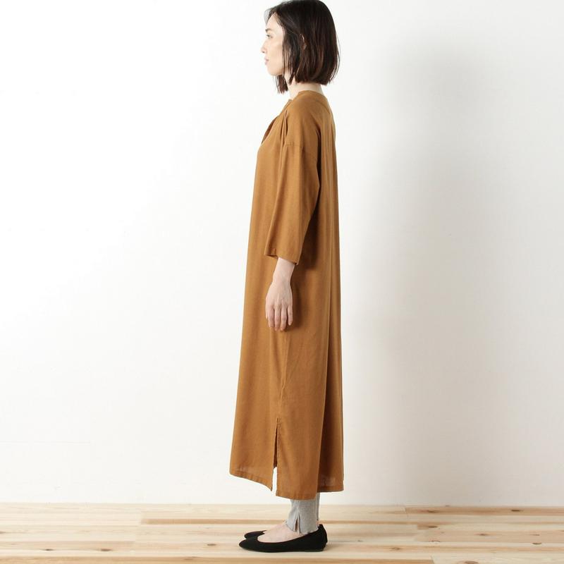 【３／２５（水）で販売終了】リネンレーヨン素材のスラブオックスワンピース