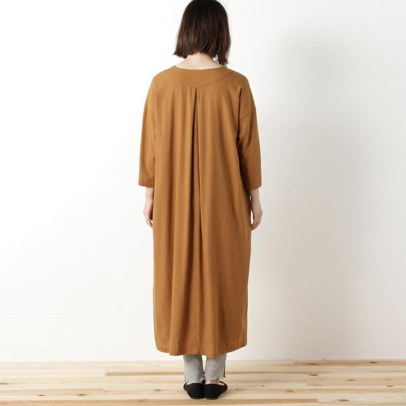 【３／２５（水）で販売終了】リネンレーヨン素材のスラブオックスワンピース