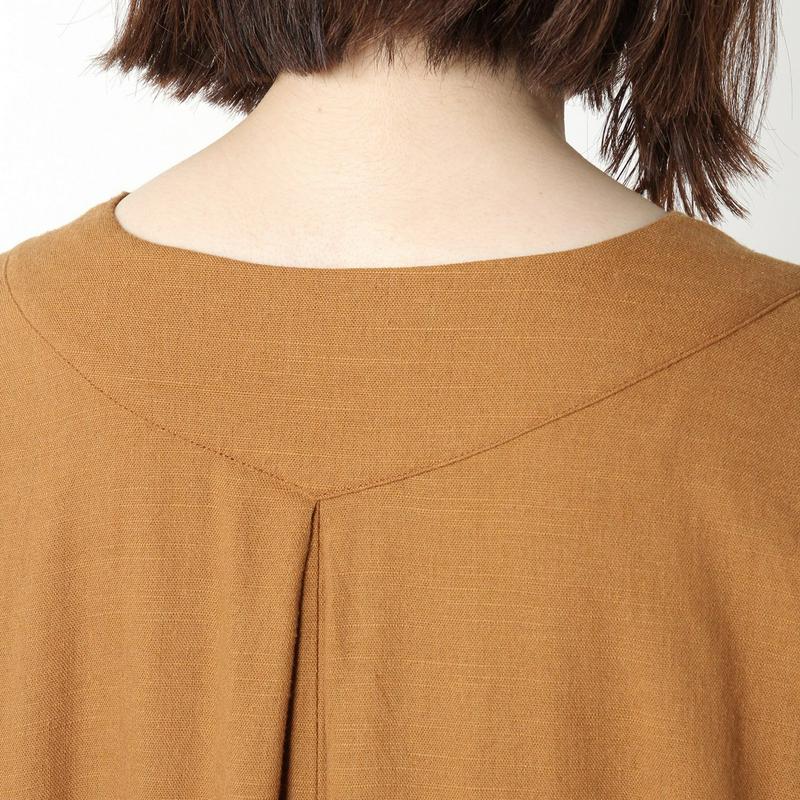 【３／２５（水）で販売終了】リネンレーヨン素材のスラブオックスワンピース