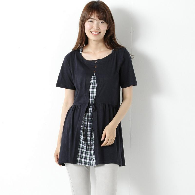 【３／２５（水）で販売終了】ウエストリボンフェイクチュニック