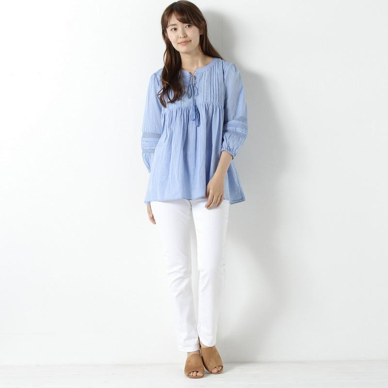 【３／２５（水）で販売終了】レース使いブラウス【Ｍ～４Ｌ】