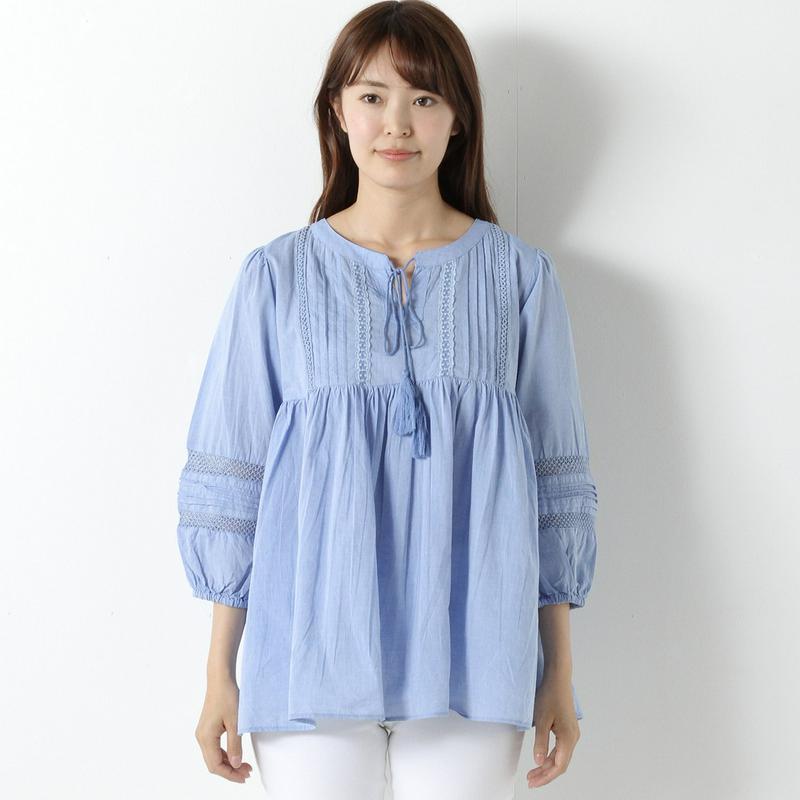 【３／２５（水）で販売終了】レース使いブラウス【Ｍ～４Ｌ】