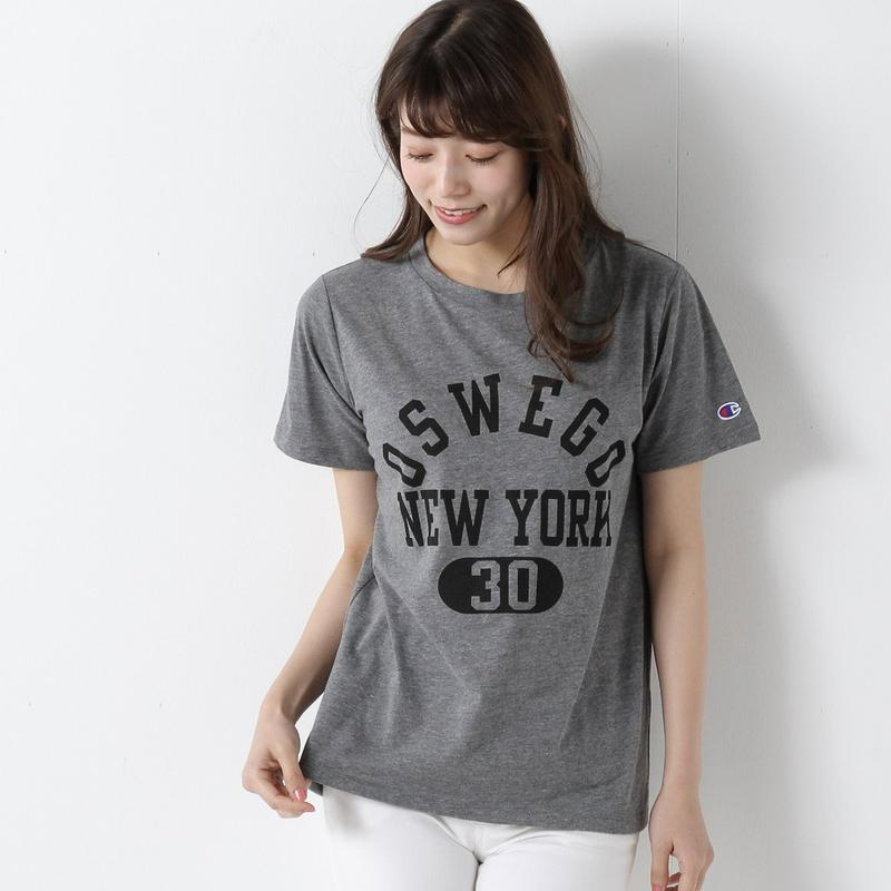 落ち感のある半袖プリントＴシャツ☆ロゴ刺繍入り