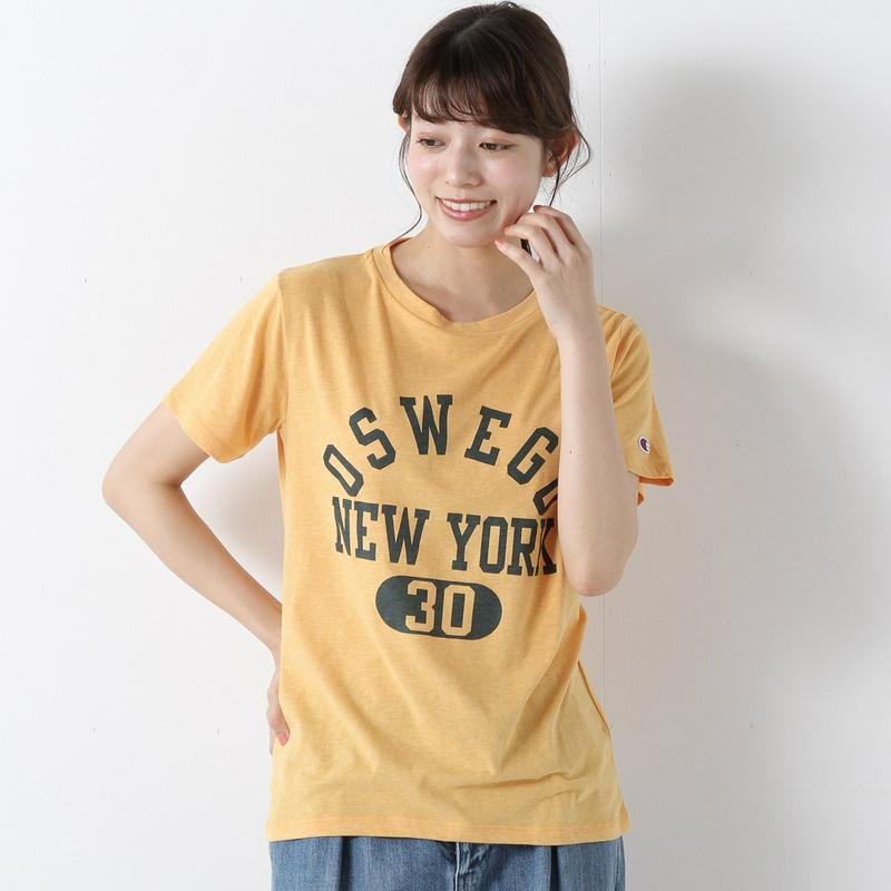 落ち感のある半袖プリントＴシャツ☆ロゴ刺繍入り