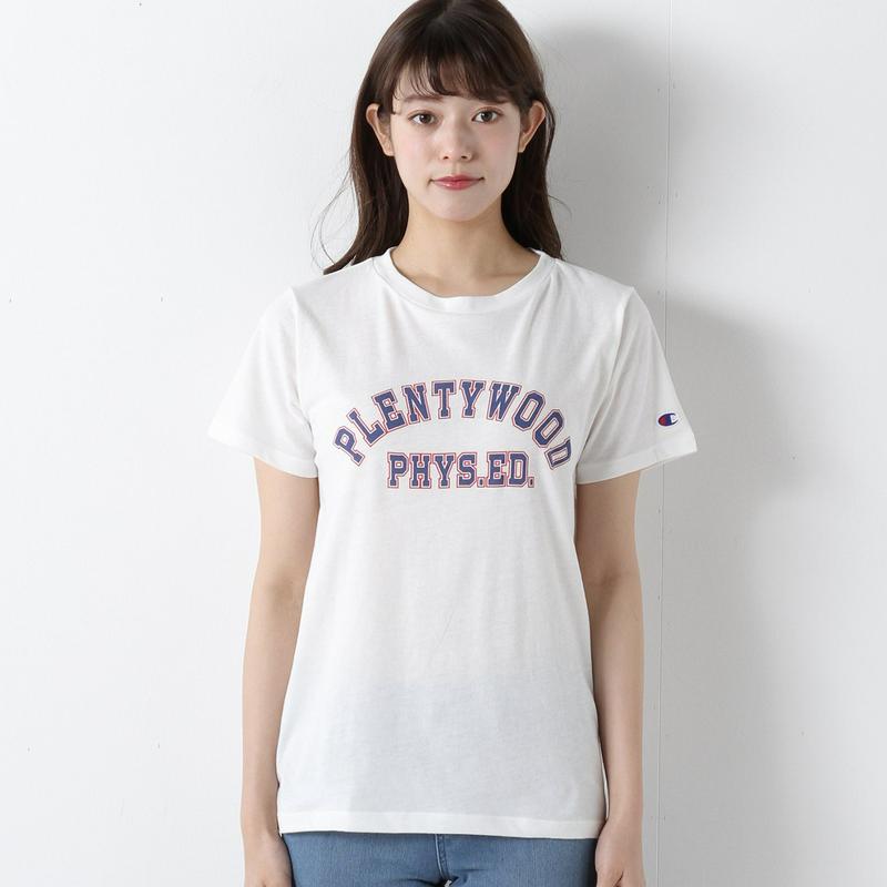 落ち感のある半袖プリントＴシャツ☆ロゴ刺繍入り