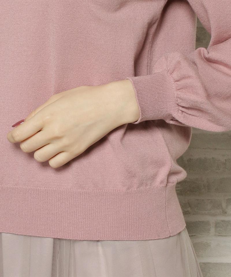 アシメリボン刺繍ニット