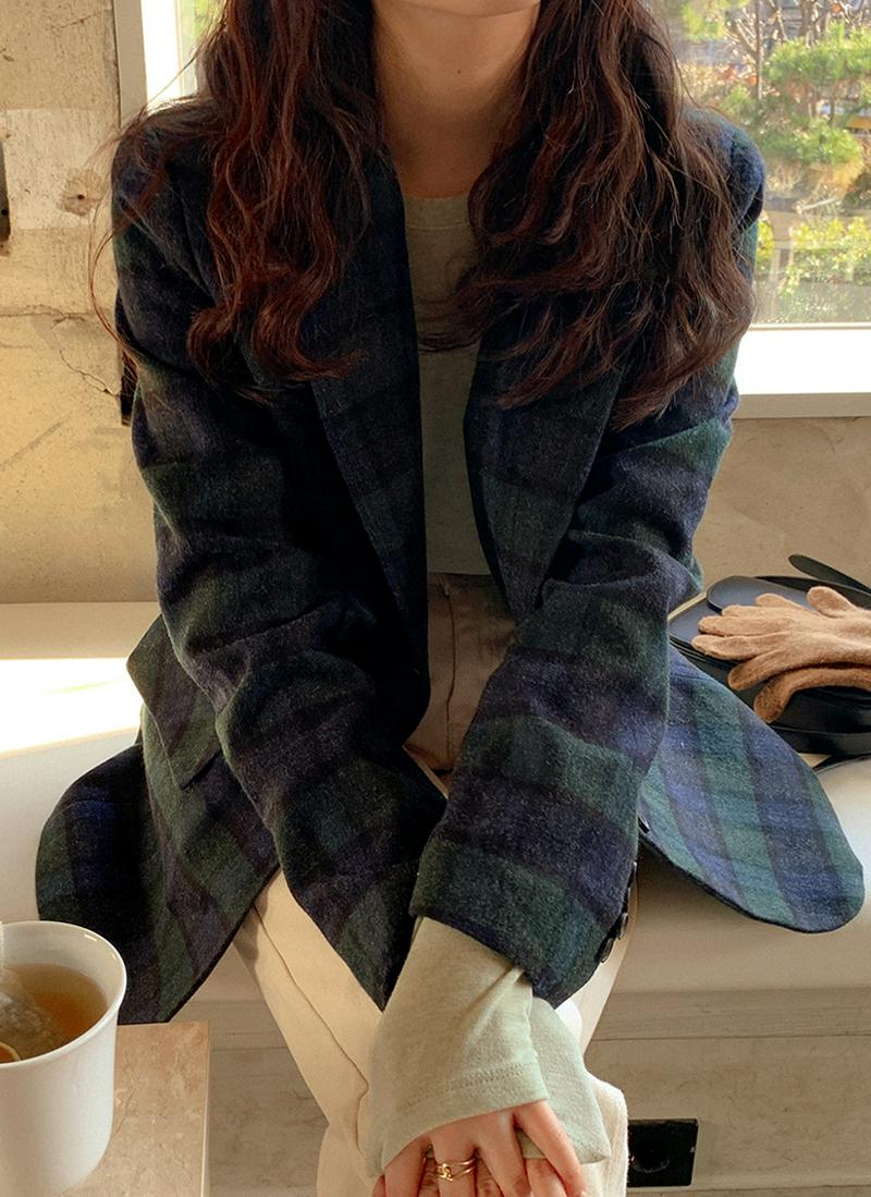 チェックテーラードジャケット