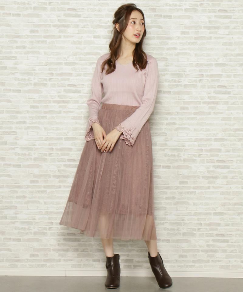 チュールプリーツスカート