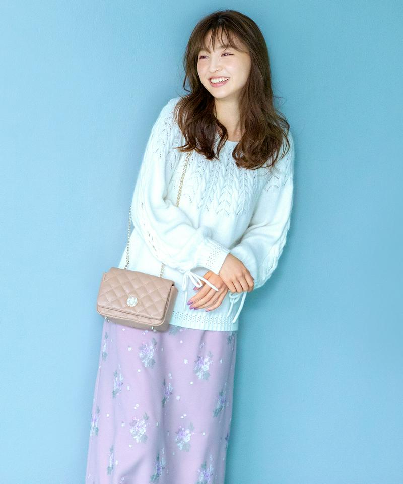 ブーケカラー刺繍ナロースカート