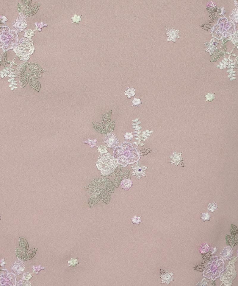 ブーケカラー刺繍ナロースカート