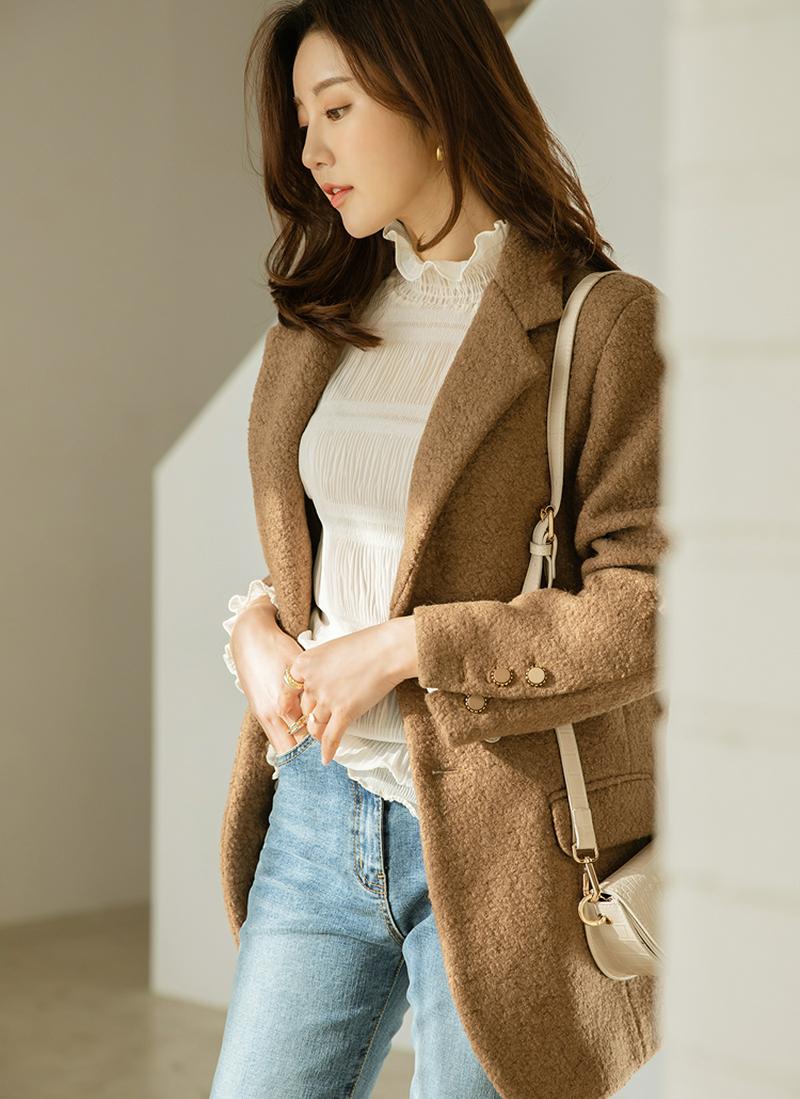 ウール混ブークレジャケット