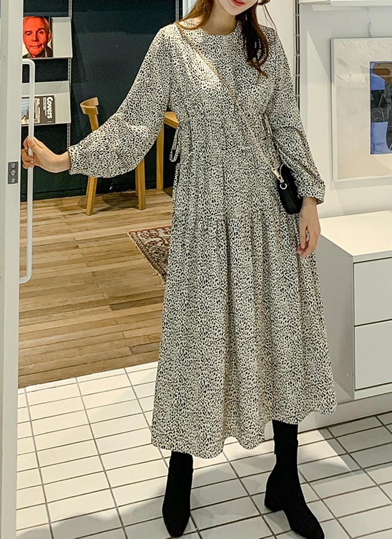 ダブルストラップパターンワンピース