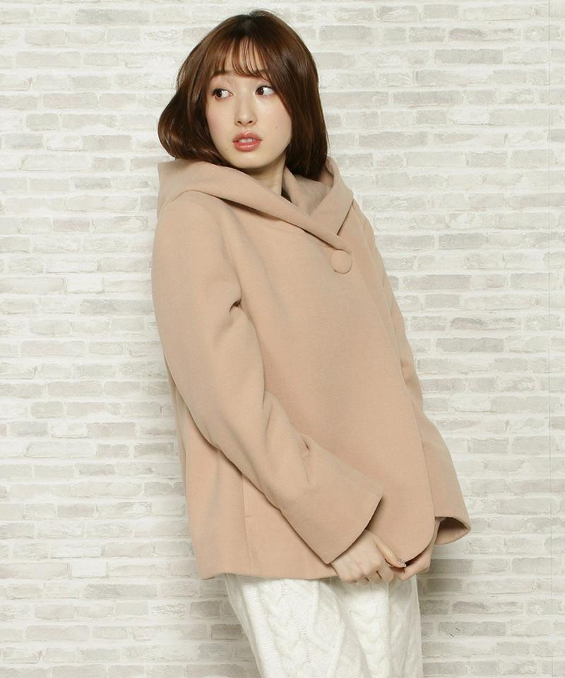 エアリークリーミーHOODIEショートコート