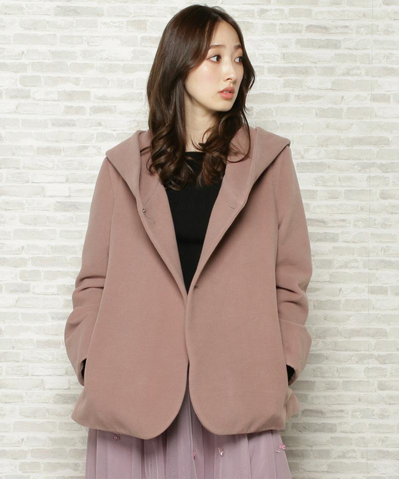 エアリークリーミーHOODIEショートコート