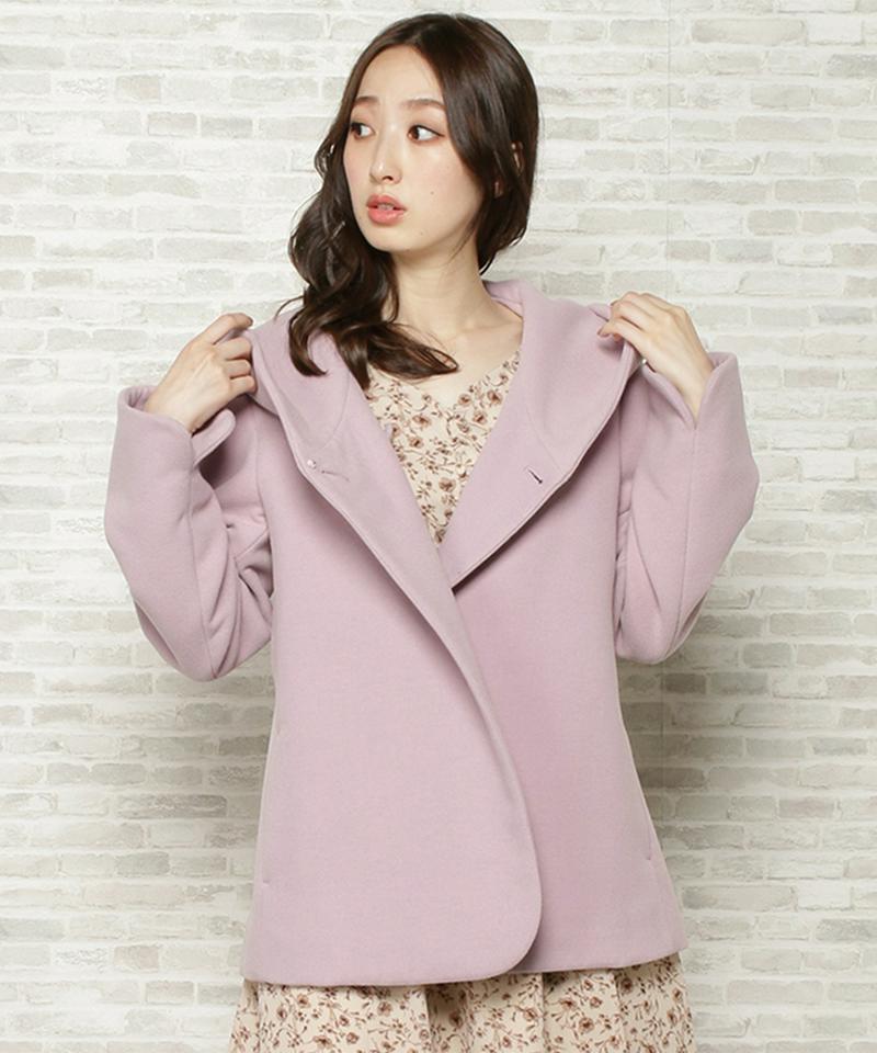 エアリークリーミーHOODIEショートコート