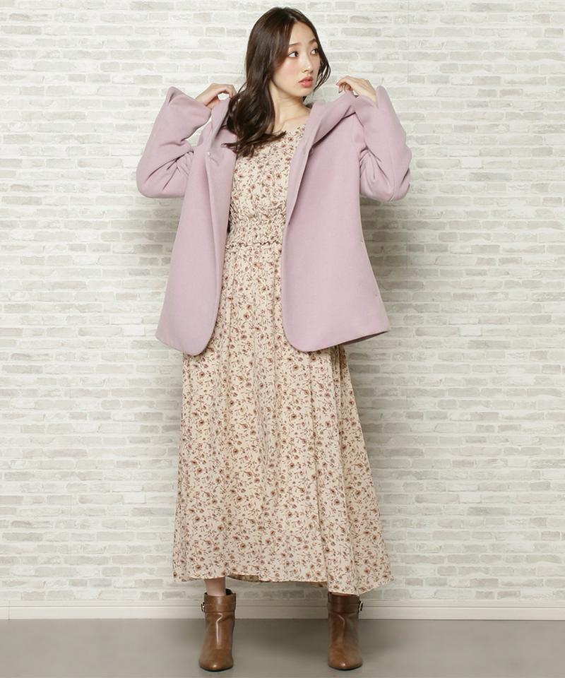 エアリークリーミーHOODIEショートコート