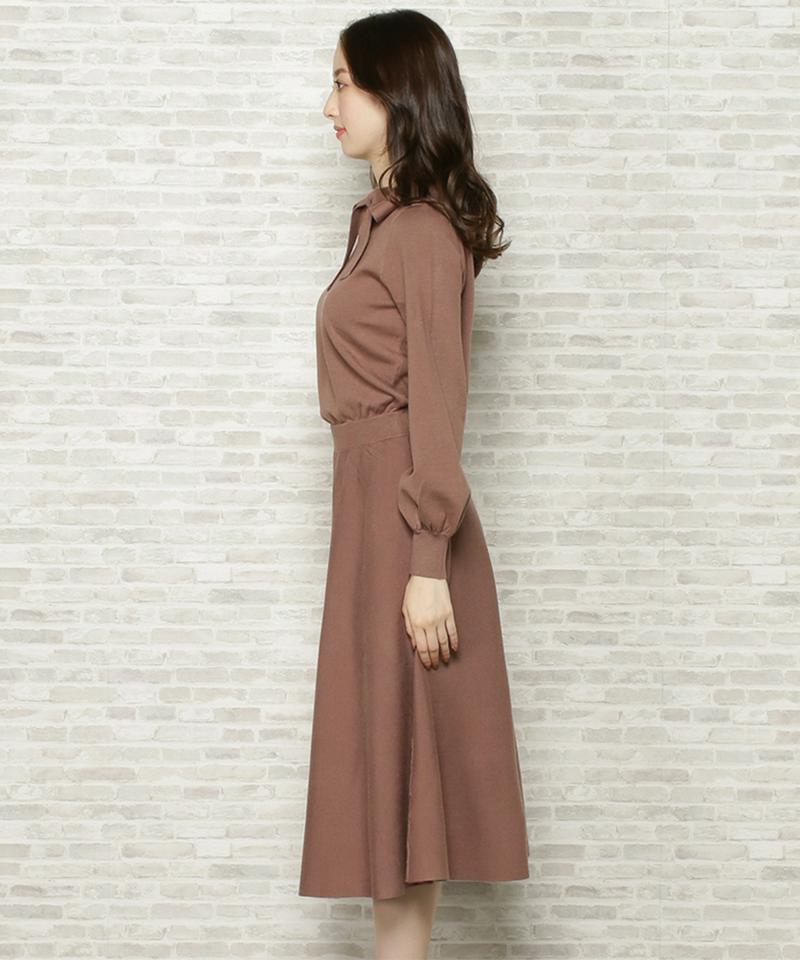 【限定】ボウタイニットワンピース