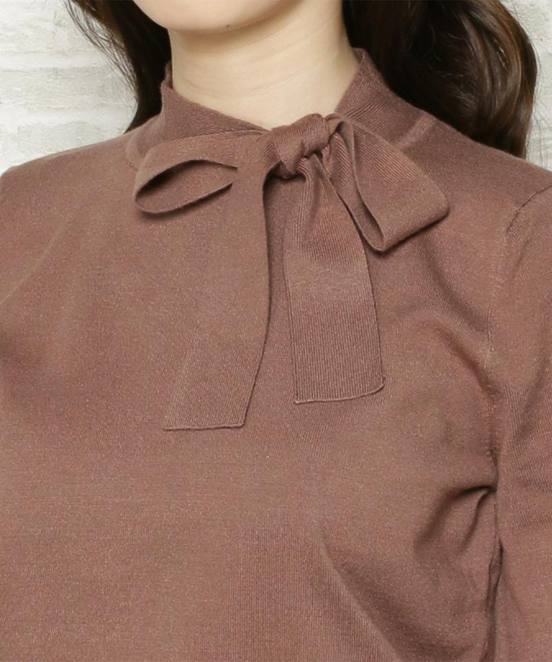 【限定】ボウタイニットワンピース