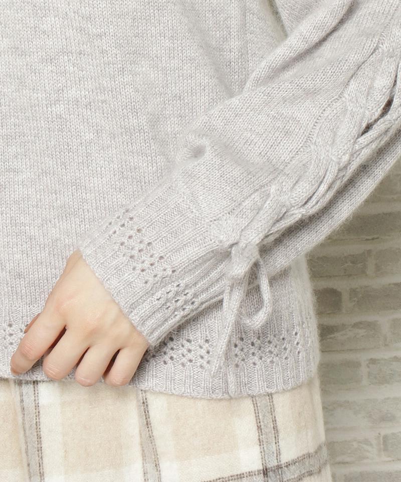 アンゴラ透かし柄ニット