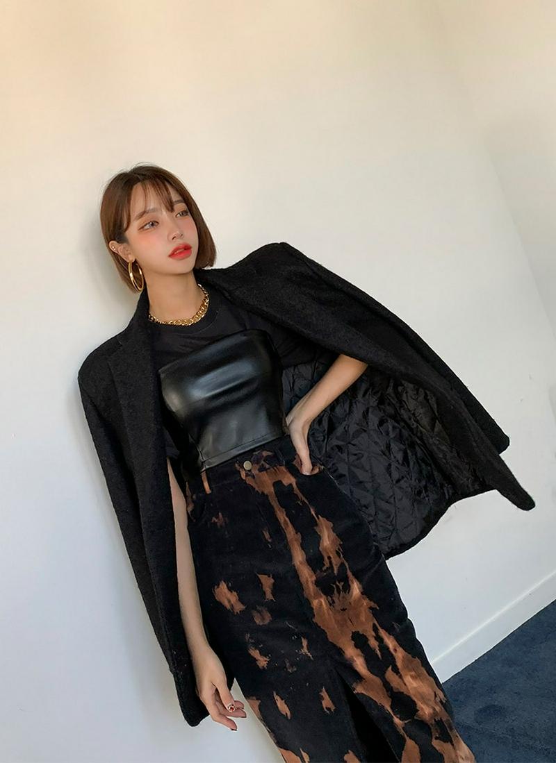 キルティング裏地ウール混ジャケット