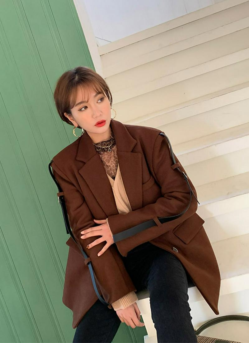 ベルトディテールスリーブジャケット