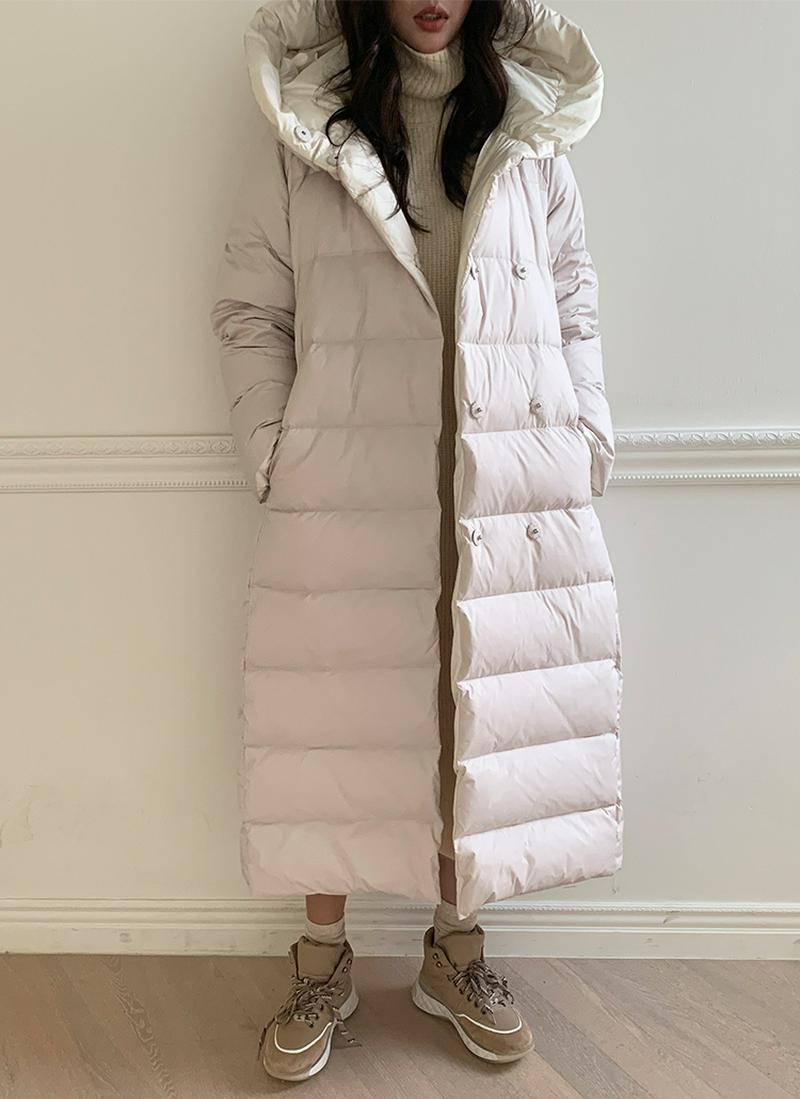 サイドポケットロングダウンジャケット