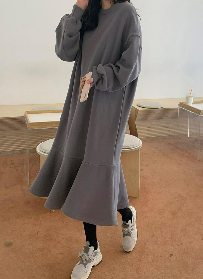 裏起毛マーメイドラインワンピース