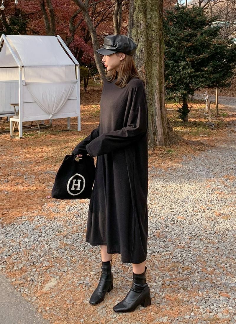 裏起毛イージーロングワンピース