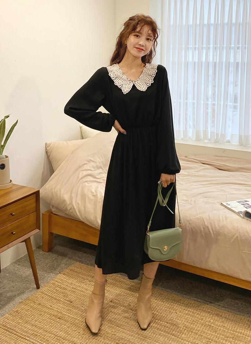 レースカラーワンピース・全2色