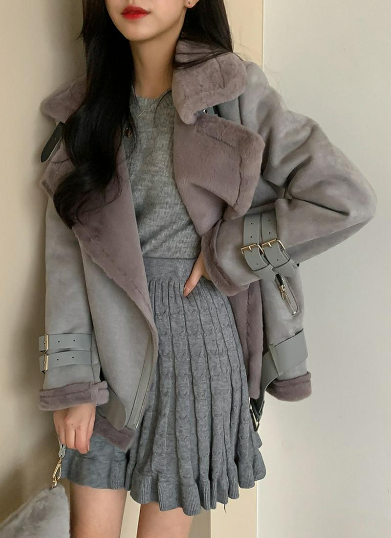 フェイクムートンベルトジャケット