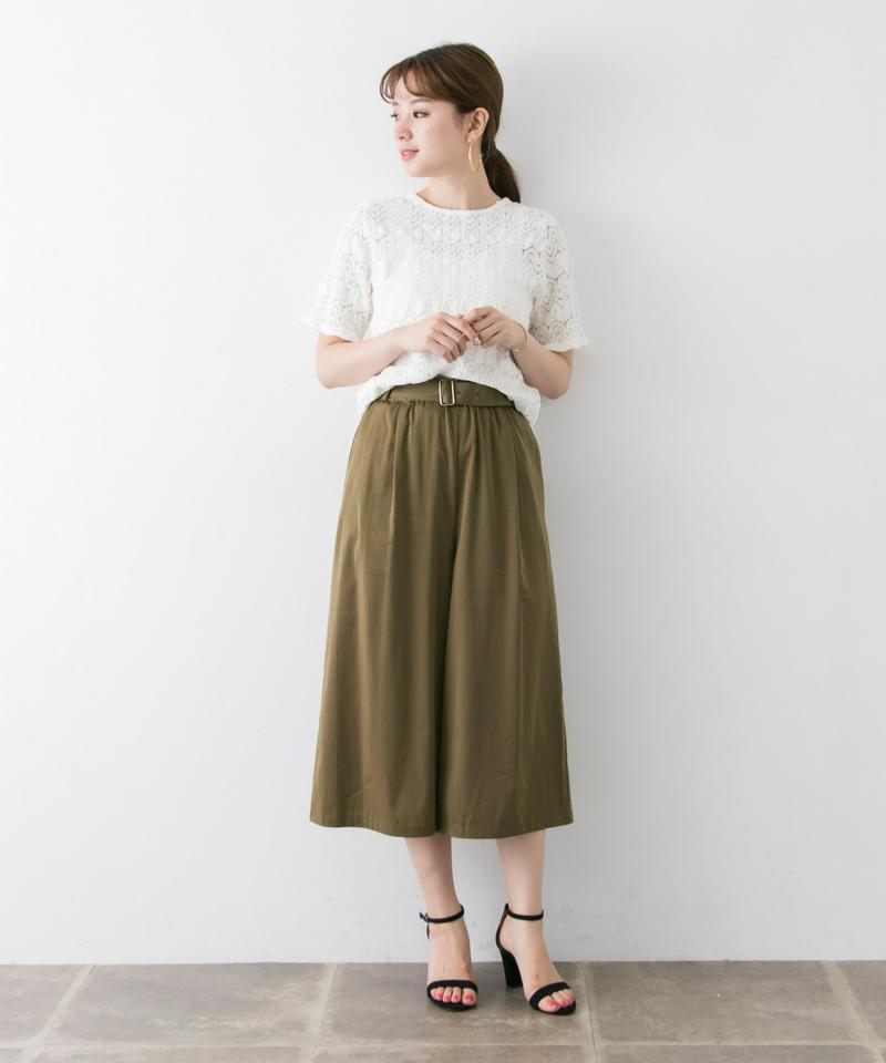 ベルト付イージーキュロットパンツ
