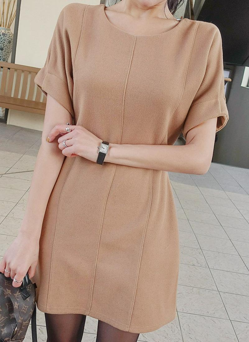 ラウンドネックミニワンピース