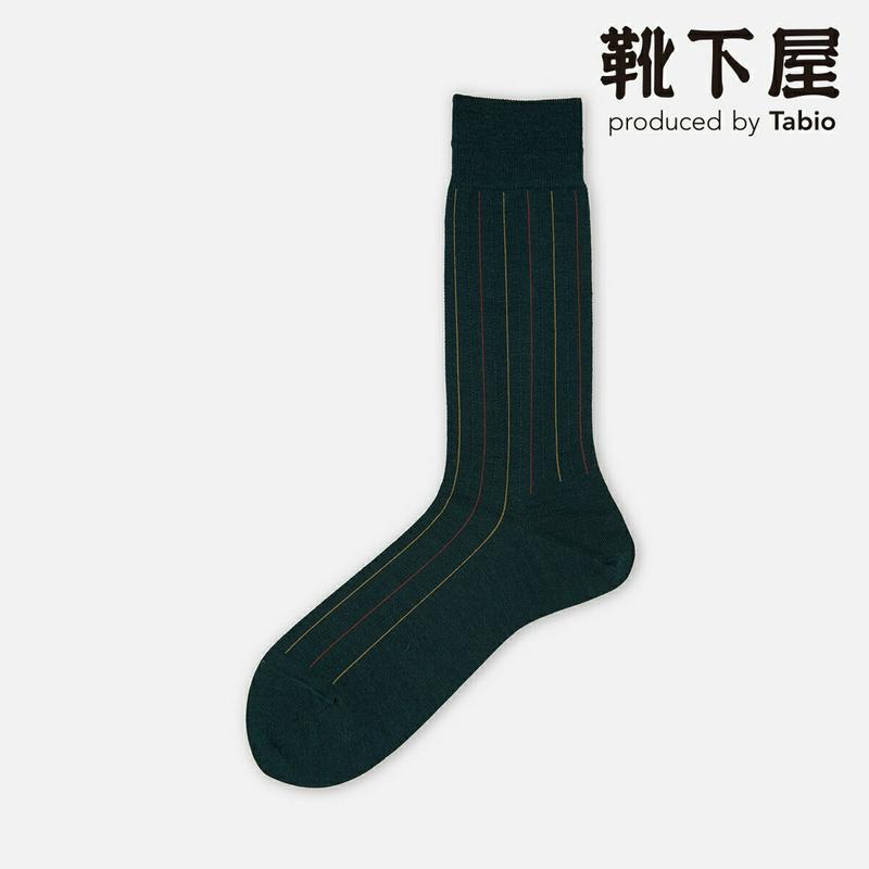 【あす楽】【Tabio MEN】 メンズ ウールストライプソックス / 靴下屋 靴下 タビオ くつ下 ビジネス クルー メンズ 日本製