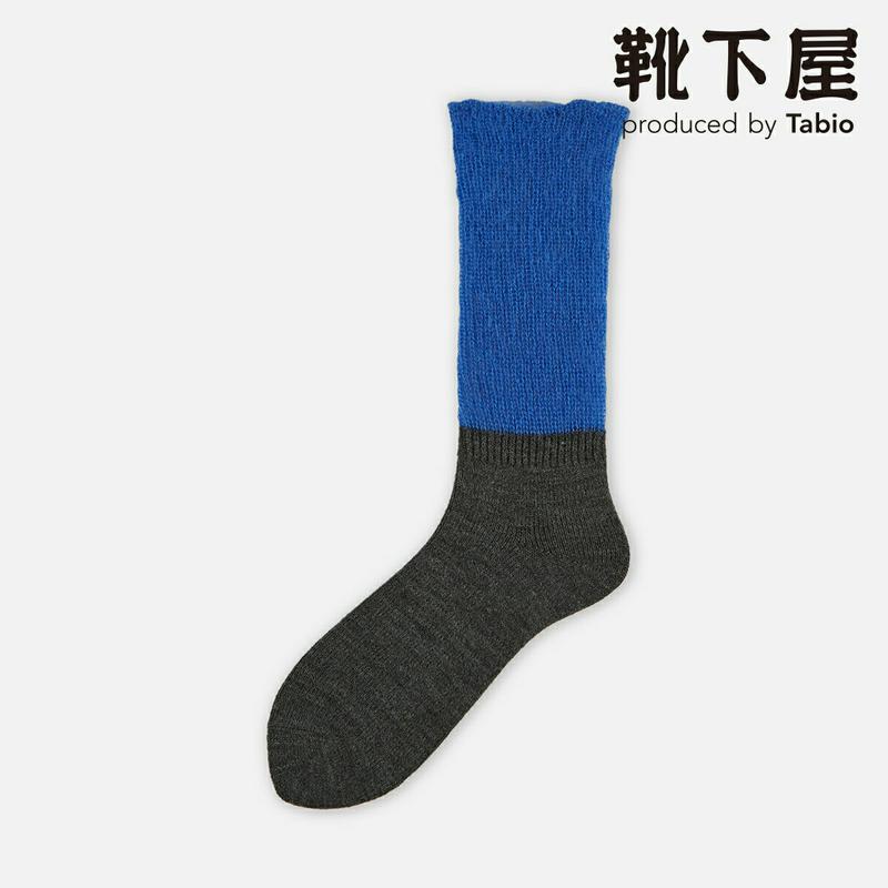 【あす楽】【Tabio】 モヘア バイカラー ルーズクルー / 靴下屋 靴下 タビオ くつ下 クルー レディース 日本製
